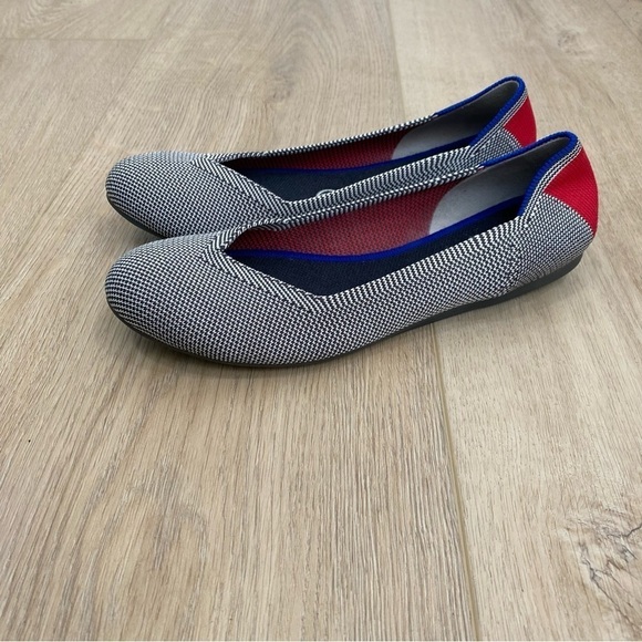 rothy’s Retired Rare Shale Cherry ribbon striped ballet flat - Picture 3 of 6